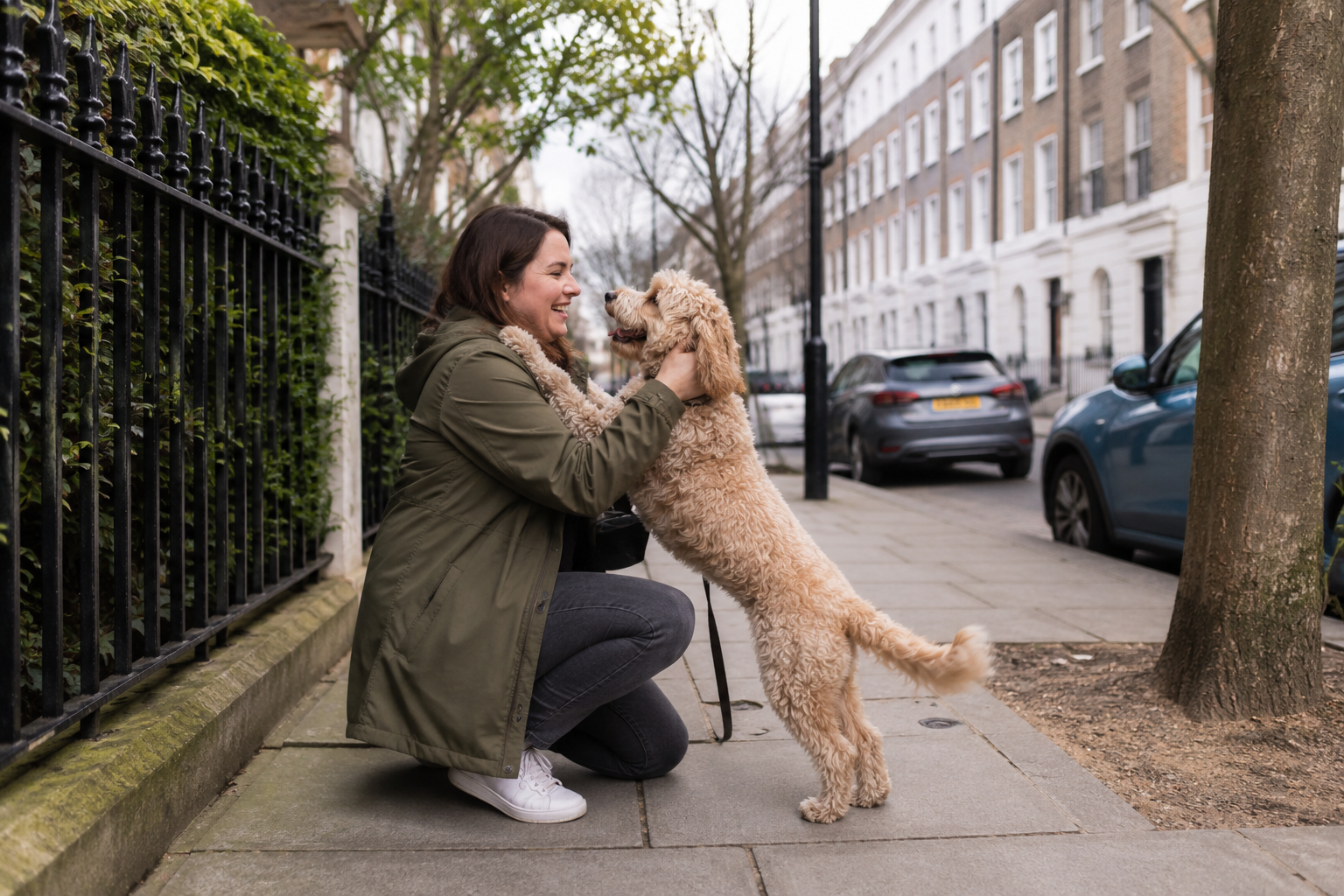 Illustrative image of a dog with its owner